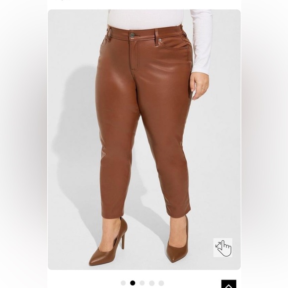 Torrid Perfect Skinny Faux Leather Mid Rise Pants Size 24 - Picture 2 of 3